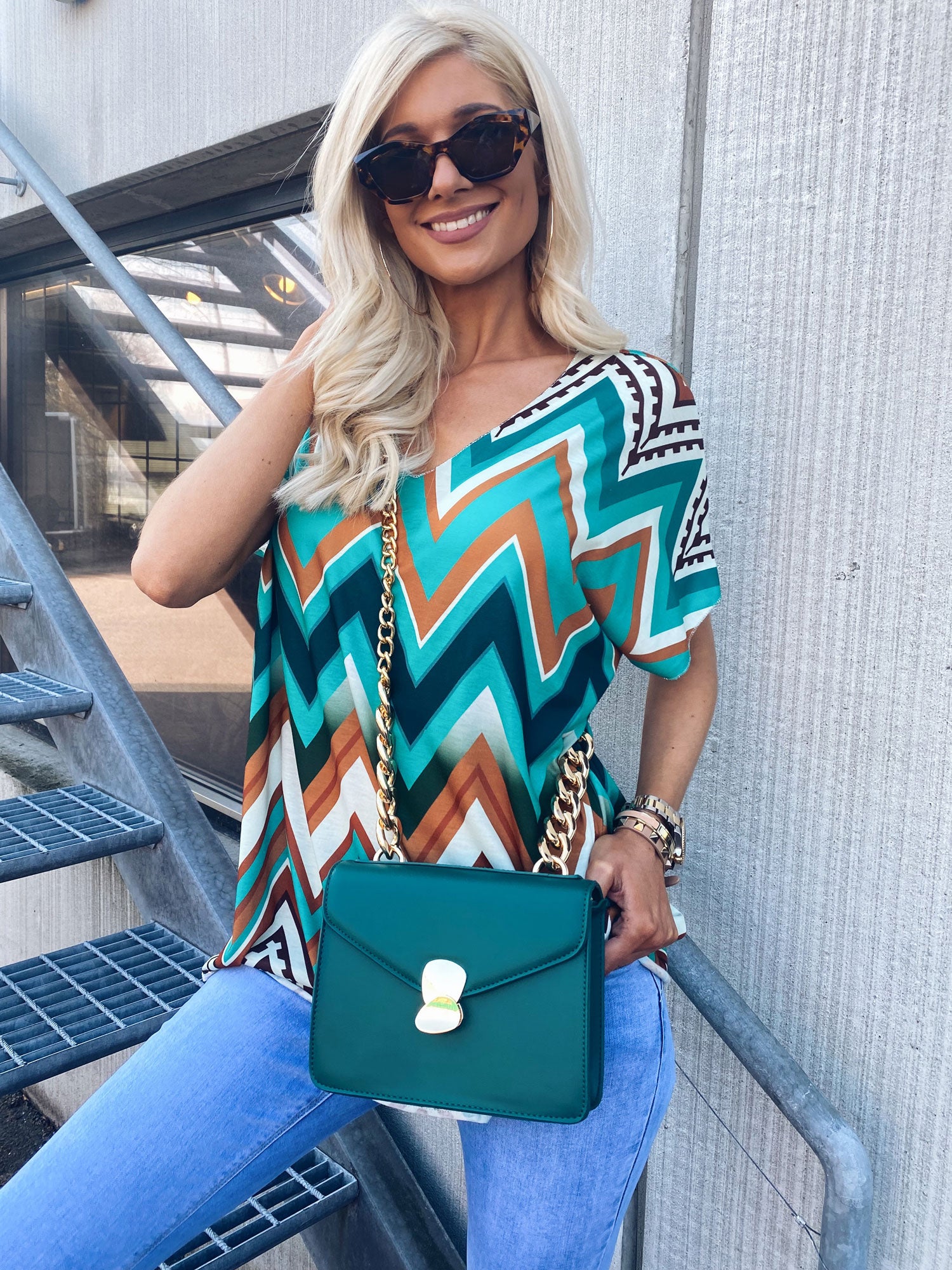 Dakota - Zigzag mønstret t-shirt